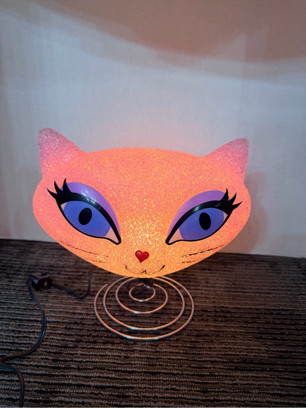 Bratz Petz Catz Night Light Lamp Melted Plastic Popcorn Bobblehead Pink Cat Y2K